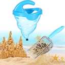 Sand Toy, Sand Water Funnel with No Partition, Silicone Plug & 10 Mesh Sand Sifter, Sensory Outdoor Sand and Water Mixing Toy for Toddlers 3+
