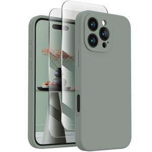 FireNova Designed for iPhone 16 Pro Case, Silicone Upgraded [Camera Protection] Phone Case, Soft Anti-Scratch Microfiber Lining Inside, 2024, Calke Green