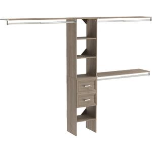 ClosetMaid SuiteSymphony Closet Organizer with Shelves and 2 Drawers, 16-Inch-Natural Gray