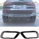 LLKUANG Stainless Car Tail Muffler Exhaust Pipe Output Cover for BMW X5 G05 X6 G06 X7 G07 2019-2024(Suitable For M Sports Version) (Black)