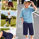 3 Pack Boys Capri Pants Long Shorts | Back to School, Below Knee, Kids, Tween, Summer, Loose Fit, Crop Sweatpants, for 5-14 Years