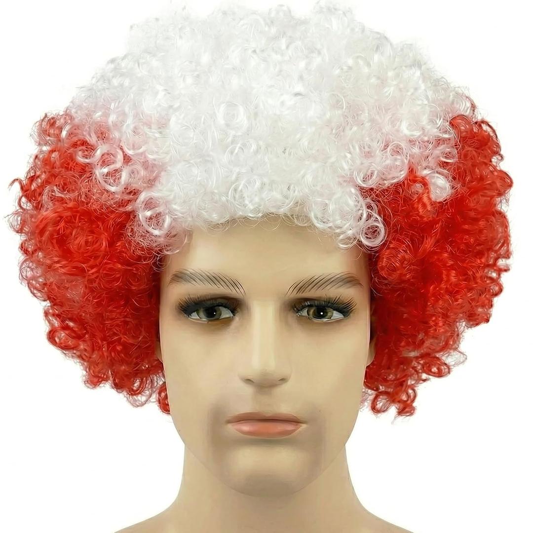 Afro Wig Kinky Curly Wigs Short Fluffy 2026 Sports Fans Funny Colorful Men Women Cosplay National Color Party Wigs
