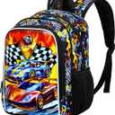 13" Cars Toddler Backpack for Boys, Kids School Bookbag for Preschool Kindergarten(Hot Wheels) (Race Car Red)