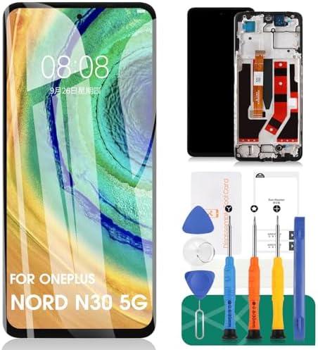 for Oneplus Nord N30 5G Screen Replacement for Oneplus Nord N30 5G LCD Screen Digitizer Repair Kits for Oneplus Nord N30 5G CPH2513 Touch Screen Display Assembly Replacement with Frame CPH2515