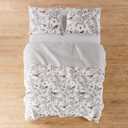 Levtex Home - Mockingbird Quilt Set - Full/Queen Quilt 88x92in. + Two Standard Pillow Shams 26x20in. - Grey Toile with Birds and Butterflies - Reversible - Cotton