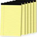 6pcs Small Note Pads, Yellow Notepads 5x8 College Ruled Notebook, Writing Pads 5 x 8, Legal Pads, Pad Paper Perforate Notebooks for Work, Message, School, Office Supplies,30 Sheets/Pack