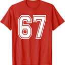 Number 67 Numbered Uniform Sports Jersey Team 67th Birthday T-Shirt M