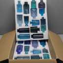 Yaomiao 30 Pcs Vases Bulk Colored Flower Glass Christmas Vases Bud Vintage Colored Glass Bottles Colorful Rustic Embossed for Home Wedding Table Decorations Gifts(Blue Series)