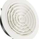 HG POWER 8 Inch Soffit VentRound Air Vent Cover with Louver, ABS Adjustable Ceiling Vent Covers for Living Room, Bathroom, Kitchen, Greenhouse, Ventilation System, White - Opening Size 7.28"