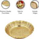 Shubhkart Brass Engraved Nakshi Plate Set 11 cm (Pack of 5)  Indian Decorative Ritual Plates for Puja, Meditation & Festive Dcor | Traditional Hindu Offering Plates for Home Altar & Cultural Gifting