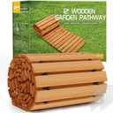 RELIANCER 12' Wooden Garden Pathway,Outdoor Roll Out Cedar Straight Walkway,Patio Path Decorative Garden Boardwalk Walkways,Weather-Resistant Roll Up Beach Wood Road Floor,Wedding Party Pathways
