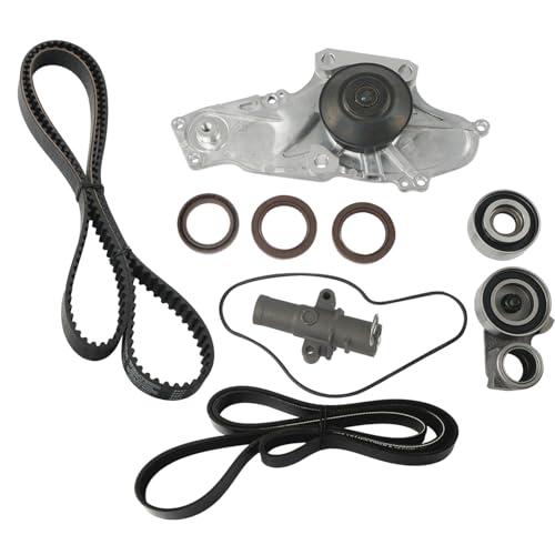 TKH002 Timing Belt Kit with Water Pump Compatible with 03-18 Honda Accord Crosstour Pilot Odyssey Ridgeline, Acura MDX RDX RL TL TSX ZDX, Saturn Vue 3.0L 3.2L 3.5L 3.7L Replaces TCKWP329 19200-RDV-J01