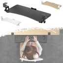 26" Large Keyboard Tray Under Desk, Pull Out Keyboard Drawer Platform for Computer Under Desk, Ergonomic Computer Keyboard Stand Slide(Wood) (65x30cm)