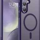 SUPFINE Magnetic for Samsung Galaxy S24 Case / S25 Case(Compatible with MagSafe) (Military Grade Drop Protection) Slim Translucent Shockproof Phone Case,Dark Purple
