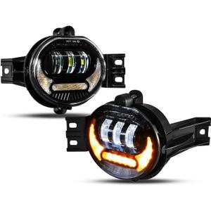 Auxbeam 2023 Upgraded LED Fog Lights Lamp Replacement for Dodge Ram 1500 2002-2008 Dodge Ram 2500/3500 2003-2009 Durango Truck 2005 2006 with DRL&Turn Signal DOT Approved, Black