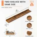 Picture Ledge Shelf, Floating Shelves for Wall, 36" W Set of 2, Brown