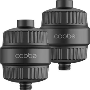 Cobbe HD HEAVY DUTY High Output Shower Filter 2 Pack  99% REMOVAL Shower Head Filter for Hard Water, Heavy Metals, Chlorine and Harmful Substance, Improve your skin and hair - Black
