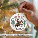 Western Christmas Ornaments 2025 - Cowboy Ornaments for Christmas Decorations, Ceramic Ornament for Vintage Cowboy Decor, Xmas Gifts for Cowboys Western, Men, Friends, Family, Coworkers