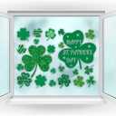 3 x 4Es Novelty 115 PCS St. Patricks Day Window Clings (9 Sheets)  Green Shamrock Window Clings for Glass, St Patricks Day Window Decorations & Irish Home Decor