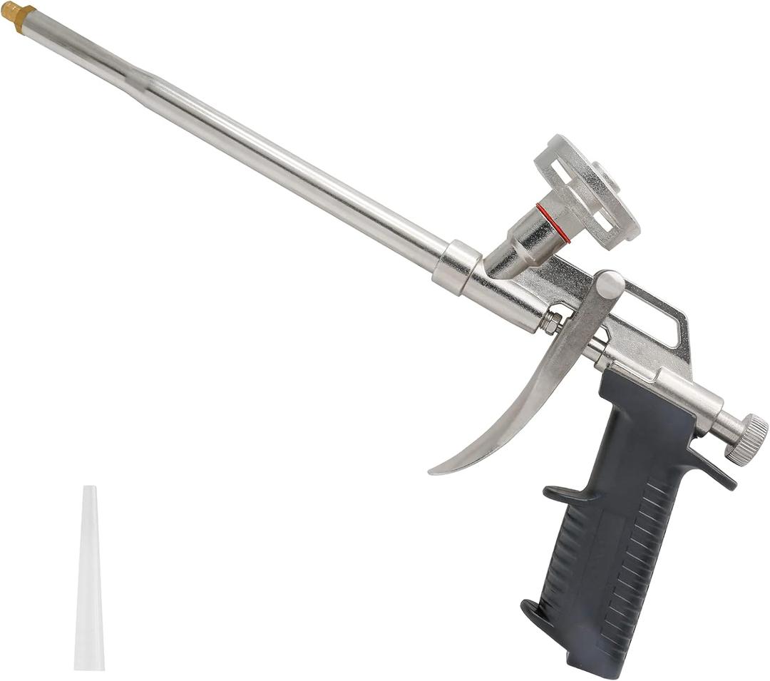 Qjaiune PU Spray Foam Gun Sealant Application Gun, Spray Insulation Expanding Foam Gun Applicator, Heavy Duty Dispensing Caulking Gun for Filling Sealing Windows Gap