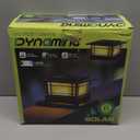 Dynaming 6 Pack Solar Post Cap Lights Outdoor with Flickering Flame Light, Fence Post Solar Lights Fit for 4x4 5x5 6x6 Vinyl/Wooden Posts, High Brightness SMD LED Lighting Decor for Garden Deck Patio (Black)