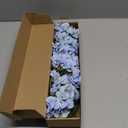ZYTUYO 5PCS Blue Hydrangea Artificial Flowers Small Fake Latex Real Touch Hydrangeas Flowers with Stems Faux Silk Bouquet for Home Decor Table Wedding Party Outdoor Centerpieces