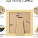 Hongkee 6x6 Picture Frame Set of 2, Made of Real Glass and Gold Wooden Frame - Display Square 4x4 with Mat or 6x6 Without Mat, 6 by 6 Photo for Wall or Tabletop