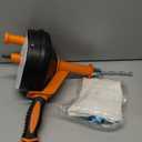 Drain Auger, Clog Remover with Drill Adapter, 25 Feet Flexible Plumbing Snake Use Manually or Powered for Kitchen, Bathroom and Shower Sink, Comes with Gloves (orange)