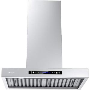 IKTCH 30 inch Wall Mount Range Hood, 1200 CFM Ducted Range Hood with 4 Speed Fan, Durable Stainless Steel with Gesture Sensing & Touch Control IKP01-30