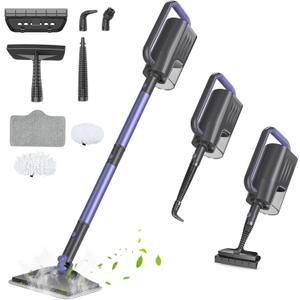 Steam Mop Cleaner with Detachable Handheld Steamer, 6-in-1 Multi Accessories, Removable Water Tank, 23FT Power Cable, Lightweight, Steam Cleaner for sealed Hard Floors (Violet)