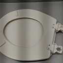 CHURCH Toilet Seat, Easy Clean Hinges Release for Deep Cleans, Durable Enameled Wood Seat, Round, Biscuit