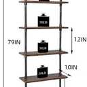 Industrial Pipe Bookshelves Rustic Wood Ladder Bookshelf, Industrial Pipe Shelf for Living Room Decor and Storage,Bookcase(Only One Shelf)