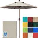 EliteShade USA 10-Year-Non-Fading 9Ft Market Patio Umbrella, UPF 50+ UV Protection Performance Sun Umbrella, Heavy Duty Commercial Grade Outdoor Table Umbrella with Crank & Tilt, Windproof Vented Top for Garden, Pool, Deck and Outdoor Playsets, Antique Beige