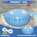 5ft Dia Pool Pillows, Pool Air Pillow, Inflatable Pool Pillows for Above Ground Pools, Winter Swimming Pool Closing Winterizing Kit with Ropes,PVC Ice Equalizer Pillow for Support Swimming Pool Covers