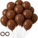 Voircoloria 105pcs Brown Balloons 12inch Party Latex Balloons for Boys Girls Birthday Baby Shower Gender Reveal Wedding Sunflower Party Decorations