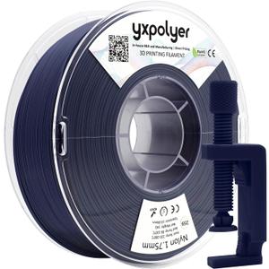 YXPOLYER Nylon 3D Printer Filament Blue PA6 1kg Nylon with Heat-Resistant AMS-Compatible Spool, 3D Printing Filament Easy PA 1.75mm