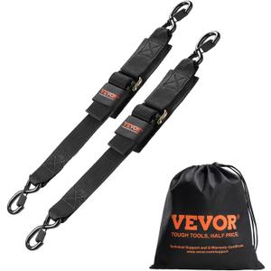 VEVOR Boat Trailer Transom Straps (2PK), 2 x 48 Adjustable Boat Straps 1,500lb Break Strength with Security Lock S Hooks, Transom Tiedowns for Trailer or Kayak Secure