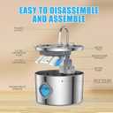 Cat Water Fountain Stainless Steel, 3.2L/108oz Quiet Water Fountains for Cats Indoor, Water Level Window, Quadruple Filtration Pet Water Fountain for Cats/Puppy (10 Filter 6 Filter Cotton)