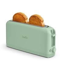 Bella 2 Slice Slim Toaster, Fitsanywhere Kitchenware, 6 Setting Shade Control with Reheat & Cancel Buttons, Fits Sourdough, 10” Long Slot, Anti Jam & Auto Shutoff, 900 Watt, Seaglass