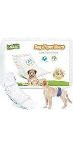 Dog Diaper Liners for Male and Female Dogs, 150ct, Super Absorbent Disposable Dog Diapers Booster Pads fit Most Pet Belly Bands and Wraps (Regular) Small