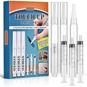 Fillable Touch Up Paint Pen, Refillable Paint Brush Pens, Touch up Paint pens for Walls - Wood Floors, Windows, Furniture, Kitchen Cabinet, Suitable for Any Repair(3 Pack)