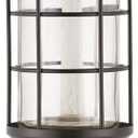 TIKI Outdoor Glass Lantern Torch  Weather-Resistant Decorative Torch for Patio, Garden & Backyard with 4-Piece Adjustable Height Pole, Fiberglass Wick & Snuffer, Black