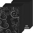 Black Cardstock Paper 8.5'' x 11'', 300 Sheets 180gsm/65 lb Black Printer Cover Card Stock, Premium Heavy Construction Paper for Card Making Printing Craft Drawing Scrapbooking Cutting