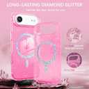 3 x BENTOBEN Magnetic for iPhone Air Case 2025, Clear Crystal Glitter Bling iPhone Air Phone Case [Compatible with MagSafe] Shockproof Sparkly Cute Women Girls Cover for iPhone 17 Air 6.5", Hot Pink