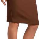 Conceited Skirts for Women - Stretch Pencil Skirt - Wear to Work - Pull On - Midi Length in Regular and Plus Size (Brown, XS)