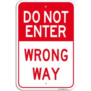 Do Not Enter Sign, Wrong Way Sign, 18 x 12 Inches Engineer Grade Reflective Aluminum Sign, UV Protected, Weather Resistant, Easy to Mount