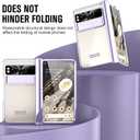 Pixel Fold Case, Clear PC Hinge Protection Case with Kickstand, Compatible with Google Pixel Fold 2023 (Purple)