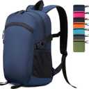 Lightweight Hiking Backpack 30L Packable Foldable Daypack Collapsible Travel Bag Water-Resistant for Women Men (Navy Blue), Large