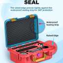 Travel Carrying Case for Nintendo Switch 2 & Accessories, All in One Protective Case, Hard Shell Cases with 12 Game Cards Slots, Waterproof Storage Organizer Box for Dock, Pro Controller-Orange&Blue