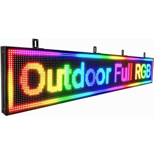 P10 Led Sign,Programmable Scrolling Digital Advertising 77"×14" | Full color display, IP65 outdoor waterproof,supports scrolling information and custom content,Ideal for business Advertising